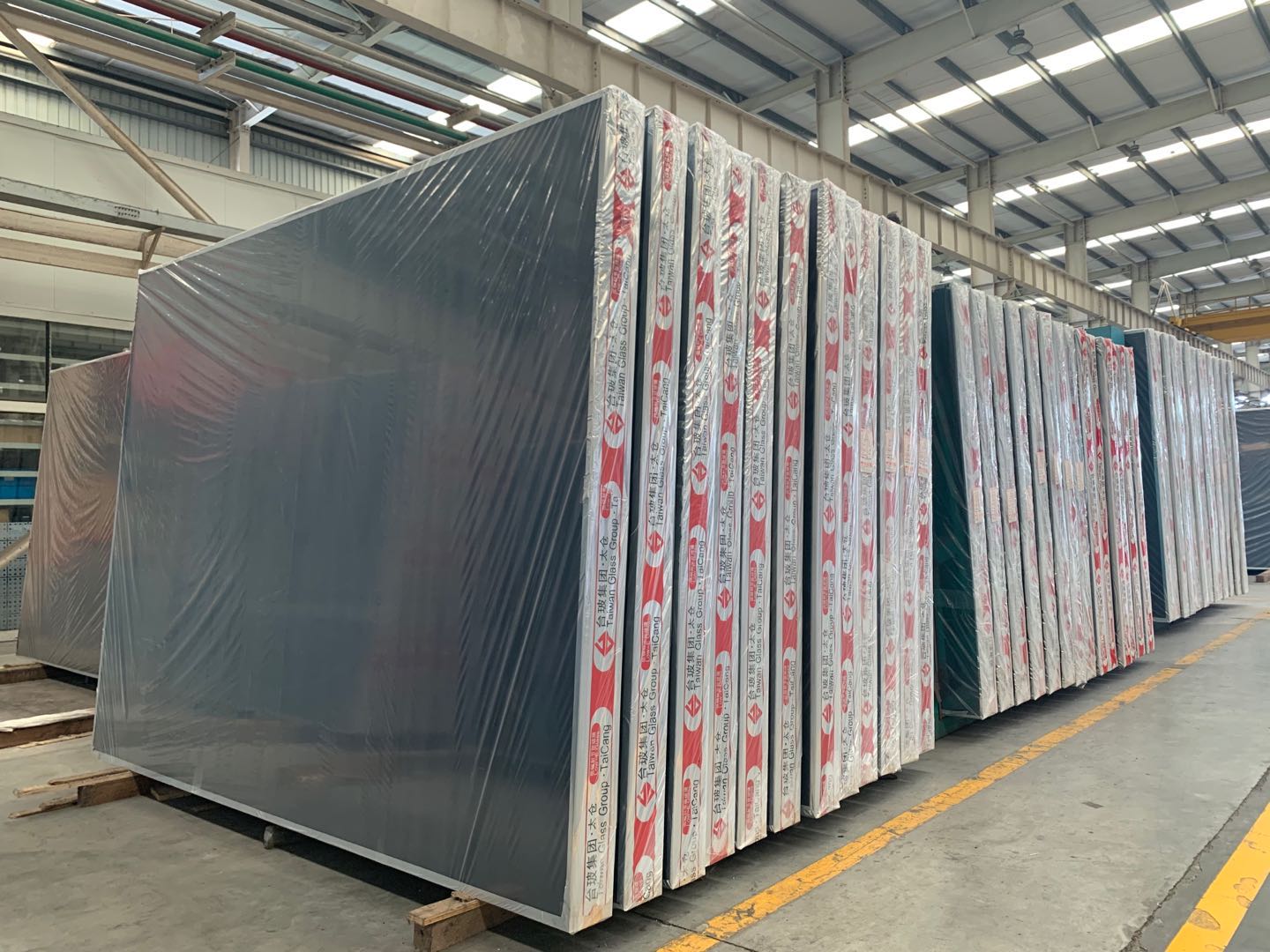 Wrapped Glass Sheets Storage